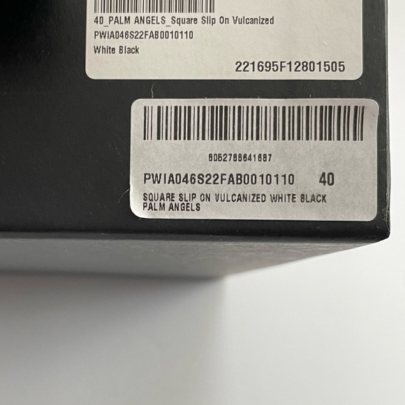 Palm angels women's off-white square low top vulcanized sneakers 40 10 slip on - Picture 5 of 15